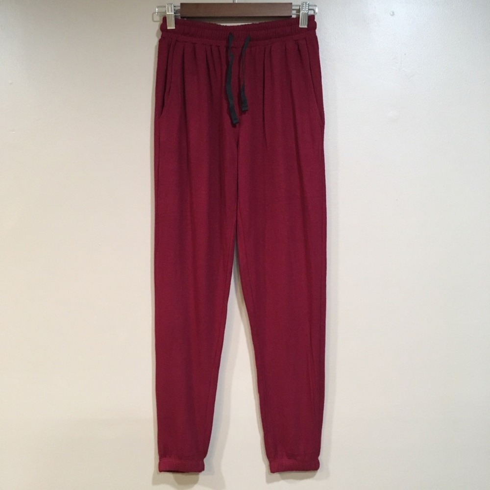 Zyia Active Jogger Sweatpants Womens S Red Pocket Gym Workout Lounge Soft‎ Cozy